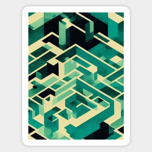 Space Distorted Maze Watercolour Pattern Magnet